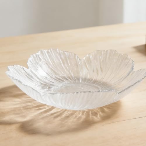 Platos Decorativos de Cristal Floral 3 Pzs Blanco Perlado miniatura 2