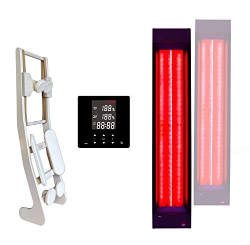 1x Infrarotstrahler InfraROTmed 500W + 1x 750W + Steuerung + Lehne, Tiefenwärme Vollspektrumstrahler für Sauna und Infrarotkabine, zum Nachrüsten oder Selberbauen