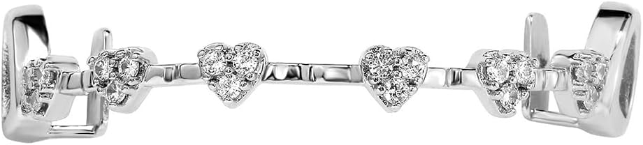Psivika Iced Out Diamond Teeth Grillz for Men Women, Hip Hop Grills for Your Teeth Top and Bottom, Rapper Costume Cosplay Teeth Jewelry and Accessories