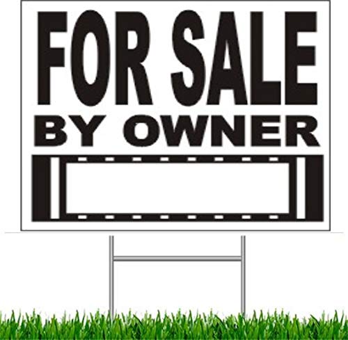 3 Pack GSPfor Sale by Owner COROLEX Corrugated Plastic White-Black Print Yard Signs Sheet 18X24 Short Flute Wire Stand Included