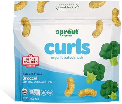 Sprout Organic Curlz Toddler Snacks, Broccoli, 1.48 Oz