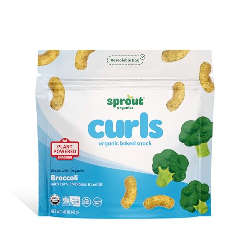 Sprout Organic Curlz Toddler Snacks, Broccoli, 1.48 Oz