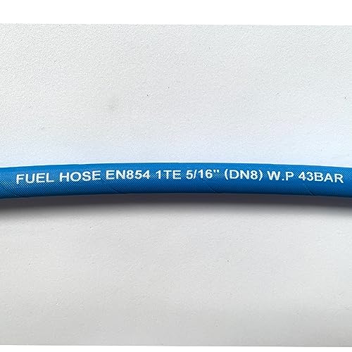 Image of 15FT Fuel Line Hose 5 /16 inch inch, 8mm High Pressure Hose 5AN,2.8Mpa 400PSI for Fuel Systems Engines Tube Hose Blue Multiple Size Options(Attached Hose Clamp)