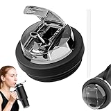 MHwan Stanley Cup Deckel Auslaufsicher, Rundum Staubdichter und Hygienischer Stanley Deckel mit 1 Strohhalm, Geeignet für 40oz Becher, Wiederverwendbar und Maschinenwaschbar