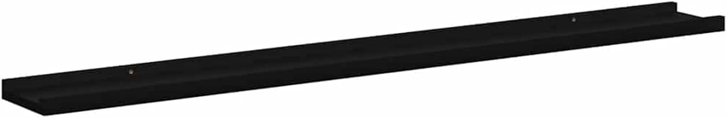 Tidyard Wall Shelves, Black Floating Wall Mounted Shelf Set of 2 for Living Room Bedroom Office, MDF Wall Shelf 100 x 9 x 3 cm