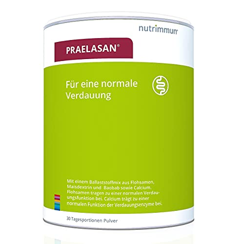 nutrimmun PRAELASAN (420g) - Nahrungsergänzungsmittel für eine normale Verdauung - Ballaststoffmix aus Flohsamen, Maisdextrin, Baobab sowie Calcium - Zur Ergänzung einer ballaststoffreichen Ernährung Cover
