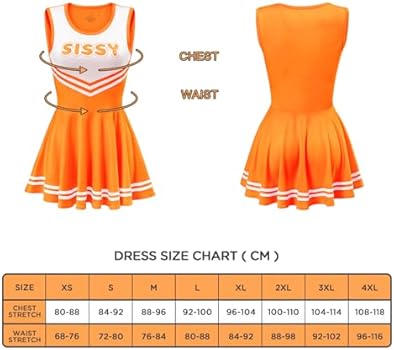 LittleForBig Overall dames zijdezachte mouwloze Cheer Sissy bodycon minijurk rok, geel, XXL