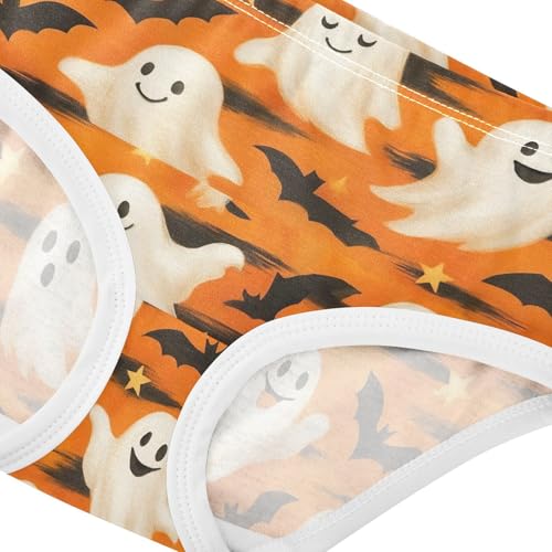 Joisal Print Toddlers Underwear Floral 2t Cotton Panties Little Girl Playful Cartoon White Ghosts Bats Underpants Briefs4