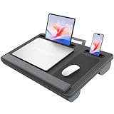 Potuopy Laptop Lap Desk, Portable Bed Table Tray for Laptop Fit 17" Laptops | Lightweight Lap Desk for Laptop with Carry Handle & 2 Mouse Pad, Lap Desk with Cusion for Working & Writing on Couch Recliner