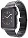 Produktbild OKCS Armband - kompatibel für Watch 42 mm Series 1, Series 2, Series 3, Series 4, Edition Edelstahl Butterfly Uhrenband Stainless Steel + Connector - Schwarz