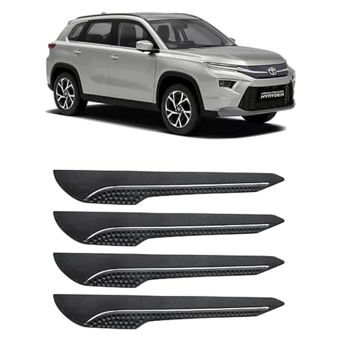 Image of AOSIS-Car Bumper Protector /Bumper Guard for Toyota Urban Cruiser Hyryder with Single Chrome Stripe (4-Pcs)