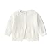 Knitted Baby Girls Cardigan Sweater Toddler Knit Crochet Button Closure Cardigan Top Outwear White