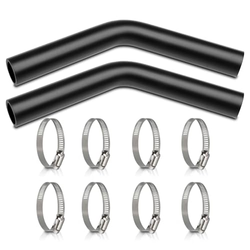 Image of Gasoline Fuel Filler Neck Hose with 8 Hose Clamps,1 1 /2 inches Inside Diameter Reinforced Gas tank filler hose (45 degree, 1 1 /2 inch ID 2pack)