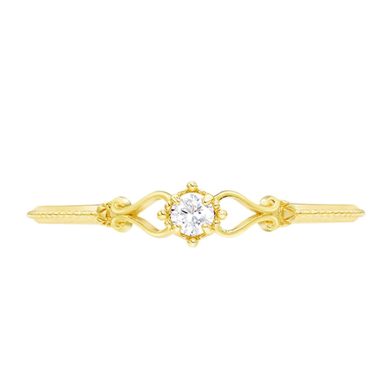 Anillo de oro amarillo de 9 K/14 K/18 K con moissanita, anillo apilable clásico de oro Au 375/585/750, talla 47-65