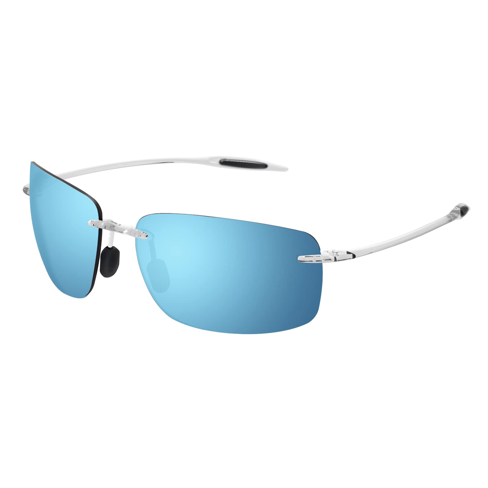 JULI Sports Sunglasses for Men Women Tr90 Rimless Frame for Running Fishing Golf Surf Driving MJ8009
