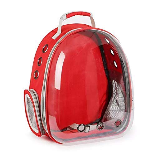 PSK PET MART Transparent Carrier Bagpack for Small Puppy Dog Cat | Breathable Capsule Dog Cat Carry Bag Hiking for Travel (Red) (B09KPSYKZH) Amazon Price History, Amazon Price Tracker