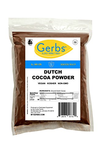Gerbs Dutch Cocoa Powder 4 lbs. | 22-24% Cocoa Butter Fat, Resealable Bag | Rich, Smooth Dutch Process | Top 14 Allergen-Free