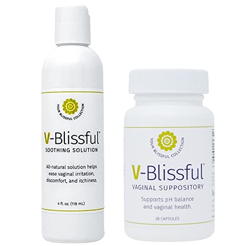 V-Blissful Boric Acid Suppository & Soothing Vaginal Solution for Yeast Infection & Bacterial Vaginosis Treatment 100% Natural - Made by Your Blissful