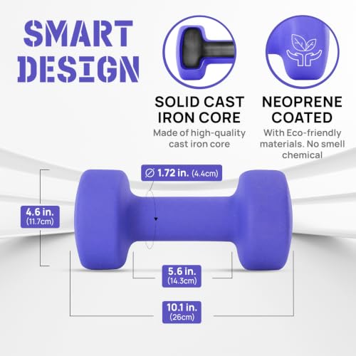 Image of Yes4All Neoprene Dumbbells, Pairs and Sets with Rack for Home Workouts