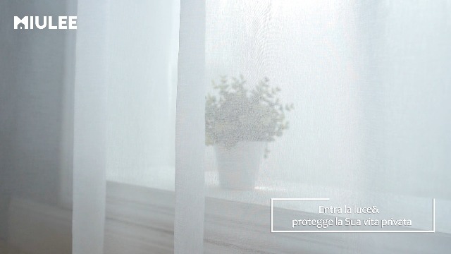 Tenda Voile Semitrasparente 152x242 Cm, In Poliestere, Bianca, Per Soggiorno E Camera