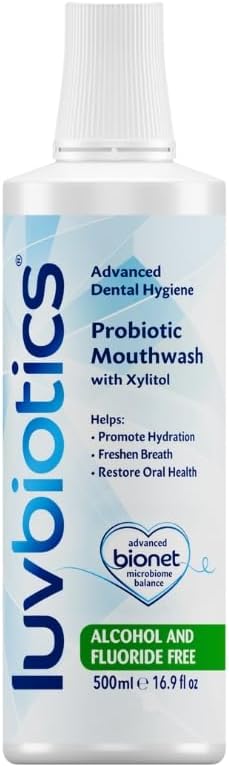 Alcohol & Fluoride Free Mouthwash with Oral Probiotics, Xylitol for Fresh Breath, Gum Health & Oral Microbiome Support-500ml