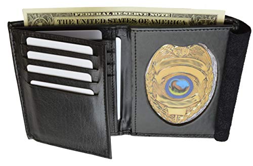 MARSHAL Tri Fold Police Wallet with Oval Badge Holder3