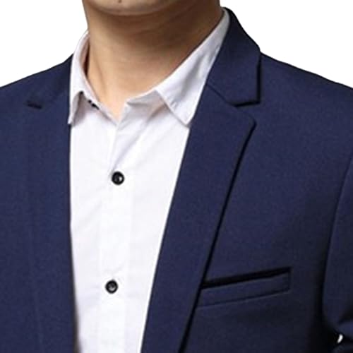Men's Casual Knit Blazer Jackets 1 Button Lightweight Sport Suit Coats Business Slim Fit Suit Jacket3