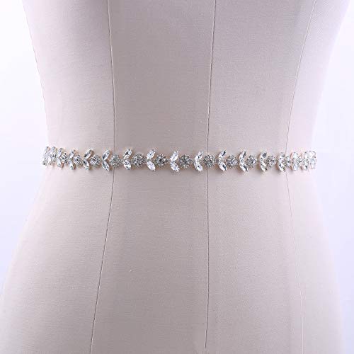 Thin Crystal Wedding Belt Bridal Belt Bridesmaid Sash with Rhinestones Pearls for Women Dress Accessories4