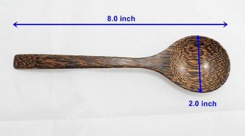 4 X 8 Wooden Ladle Soup Spoons Tableware Height Quality Hand Craft Carved Palm Wood by CandyHusky