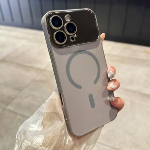 Coque antichoc iPhone 12 Pro avec grande fenêtre transparente et dos gris bonbon
