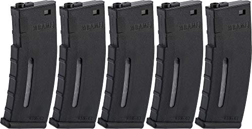Evike BAMF 30rd Polymer MilSim Magazine for M4 / M16 Series Airsoft AEG Rifles (Color: Black/Pack of 5)
