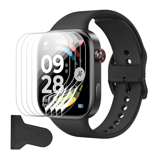 zZjoOoj Lot de 4 films de protection d'écran HD anti-rayures avec bords incurvés pour Xiaomi Redmi Watch 6/NFC