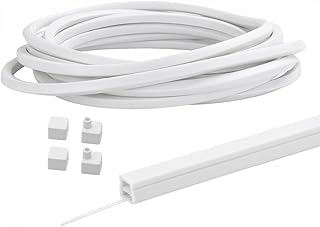 LED Silikon Profil Weiß 3m, Flexibel LED Leiste Profil und Diffusor, 12×12mm für Akustikpaneele mit Endkappen & Montageclips Wasserdicht Led Strip Abdeckung (Weiß, 3M)
