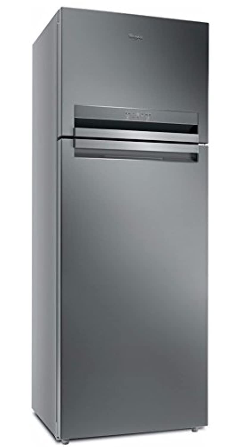 Whirlpool TTNF9322OX Refrigerator with doors open, showing empty interior