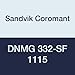 Sandvik Coromant, DNMG 332-SF 1115, T-Max P Insert for Turning, Carbide, Diamond 55?, Neutral Cut, 1115 Grade, (Ti,Al) N+(Al,Cr)2O3 (Pack of 10)
