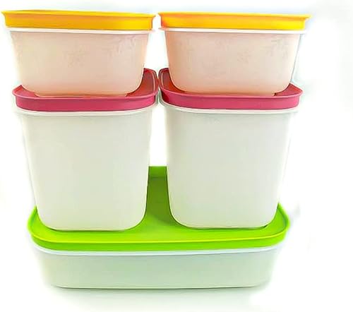 Tupperware Freezer Mates 5 PIEZAS: 1,1 L (2) + 1,0 L + 15.2 fl oz (2)