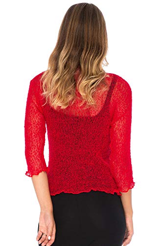 Image of Back From Bali Womens Sheer Shrug Cardigan Lightweight Knit