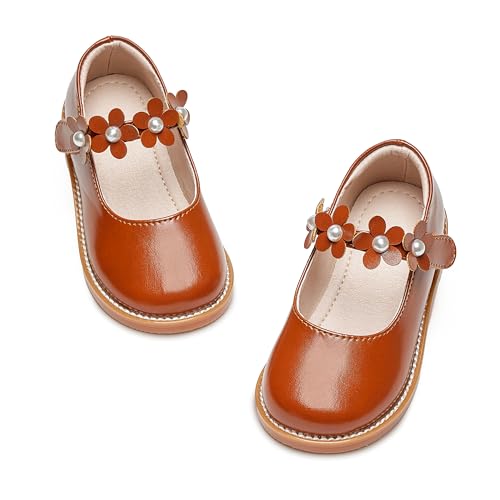 Image of Kiderence Toddler Girl Mary Jane School Uniform Dress Shoes Oxford Flats | Wide Toe Box Great Comfort for Student Shoe and Flower Girl Shoe for Wedding, Parties, Church