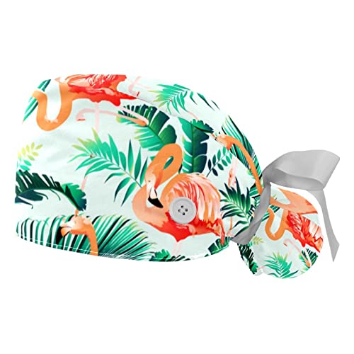 Chapeaux de travail flamant JDEZ lot de 2 casquettes bouffantes respirantes
