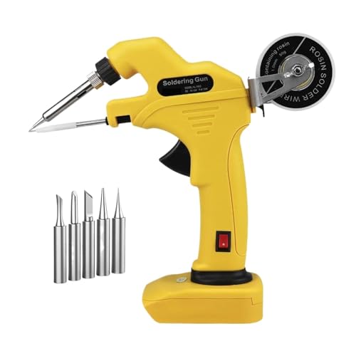 はんだごて セット コードレスはんだごて 電動はんだごてキット 18V リチウムイオン電池用高速溶接ツール DIYや修理に多目的に使える(Yellow)