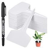 Darfukei Plant Labels 100pcs with Garden Plant Markers Pen of Outdoor Waterproof, Plant Tags and Permanent Marking Pen, Garden Labels Gardening Gifts for Women Men
