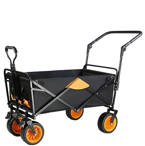 MIIKHI Carro de jardín plegable para exteriores, carrito plegable con freno y mango de ajuste, carrito de camping, carrito de jardín