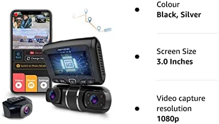 REXING S1 Pro Dash Cam 3-Channel Front,Rear,Cabin 1080P+1080p+1080p, 3 LCD, Built-in 64g Memory,GPS,Infrared Night Vision, Parking Monitor, APP, WiFi, 170°Angle, Loop Recording, Sony Sensor