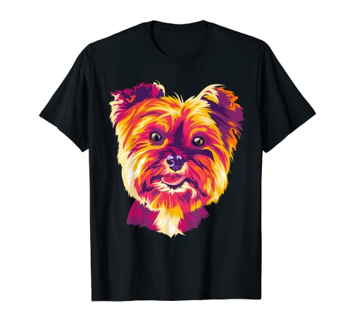 Colorful Pop Art Yorkshire Terrier Portrait Yorkie Lover T-Shirt