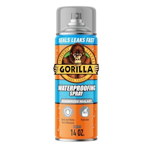 Gorilla Waterproof Patch & Seal Rubberized Sealant Spray, Crystal Clear, 14 Ounce (Pack of 1) - Seals Out Water, Air, and Moisture