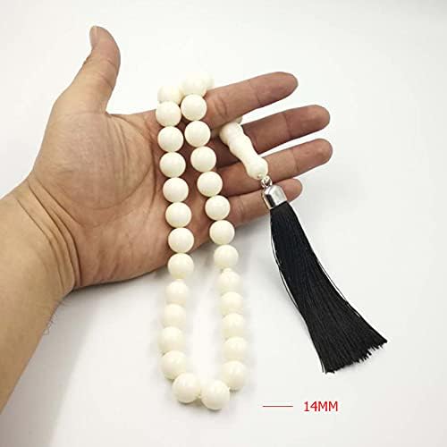Tasbih White Resin عاج Imitation Ivory Color Muslim Rosary Bead misbaha (16mm x 33beads)