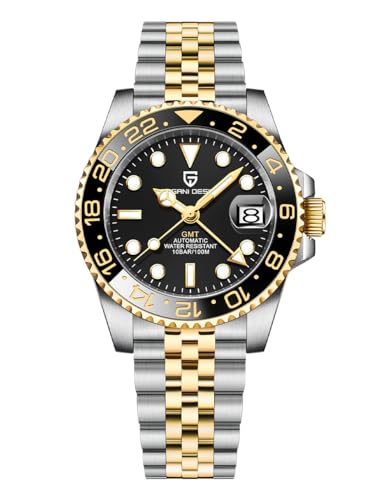 BY BENYAR Pagani Design Men GMT Automatic Watches-Fashion Stainless Steel Mechanical Watch-Sapphire Glass Lens Watch Men