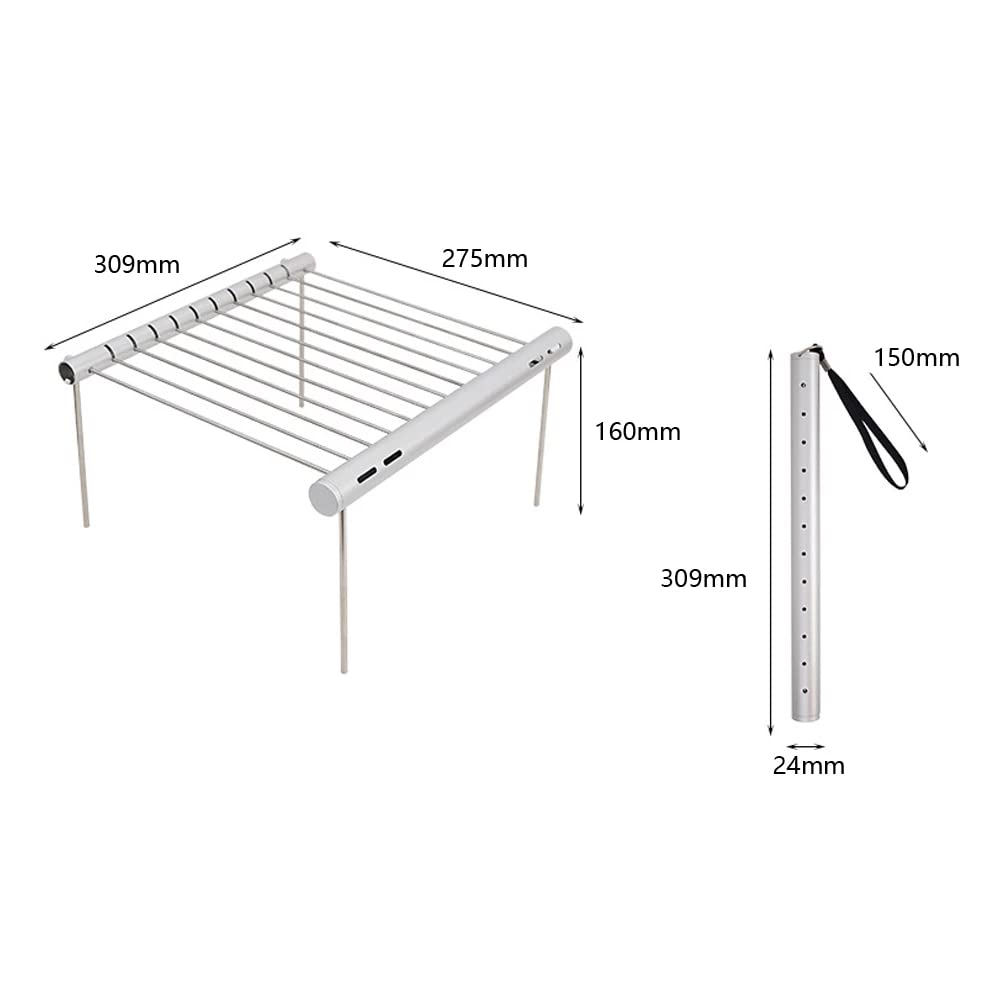 YXSH Soporte para Barbacoa Al Aire Libre De Acero Inoxidable Parrilla Portátil para Barbacoa para Acampar Al Aire Libre Camping Picnic Barbacoa Pesca