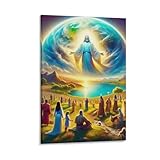 DHBANEIOK Jesus - Religion Wandbilder Leinwand Bilder Wandkunst Malerei Poster Kunstdrucke Wanddeko Poster Für Badezimmer Wohnzimmer Wanddekoration 08x12inch(20x30cm)