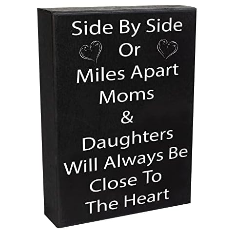 JennyGems Meaningful Gift for Mom From Daughter - Special Mother Decoration with Heartfelt Saying - Wooden Sign Plaque Cover
